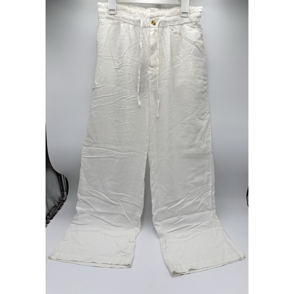 Thread & Supply Linen Blend Wide Leg Pants White XL NWT Beach Resort Boho - Picture 4 of 9